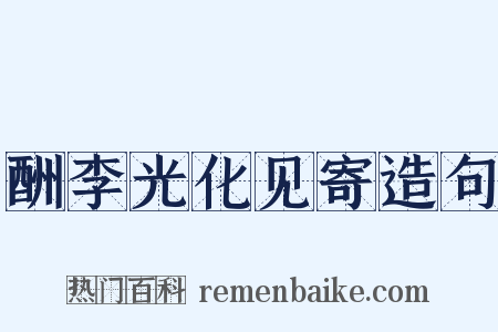 酬李光化见寄造句是什么意思的图片